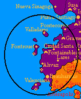 Map showing affected area of the Southern Aldurian Riviera