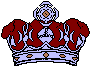 The Faronic Crown of Flaventia, based on the Raja's crown, with petrified wood from the Great Hazel Woods, and a maroon velvet cap.