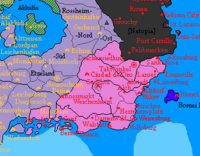 Map showing territorial exchange between Natopia and Aemilia