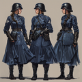 Proposed 1731 AN design for the uniform of Auxiliary Air Defence Helpers, who were to be assigned to the Flak Corps of the State Guard of Elluenuueq.