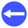 One way road to the left (only at the end of a road)