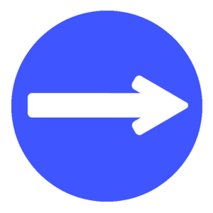 Mercury One way right sign.png