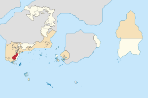 Map of the Oriental Hispanioéire Taemhwan, location of Yapreay Islands highlighted