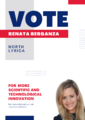 Candidate poster for Renata Berganza as Secretary of Research and Development