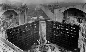 Lock gates under construction