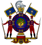 A coat of arms, chosen by the Revolutionary Committee of Shirekeep, to represent the new revolutionary regime.