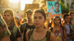 Young New Alexandrians at a democracy rally