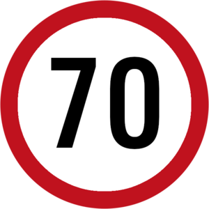 Mercury 70 kph sign.png