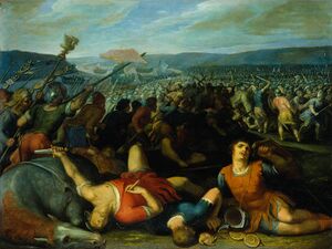 Batavians defeating Romans on the Rhine by Otto van Veen.jpg